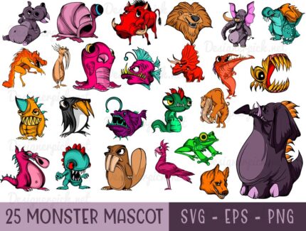 Monster Mascot Svg Bundle