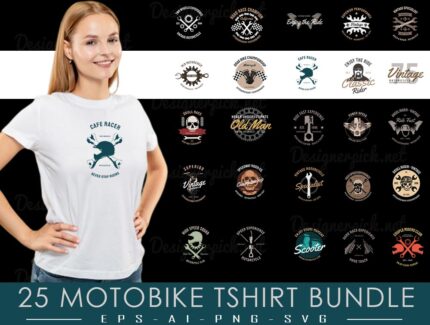 Motorbike Tshirt Design Bundle