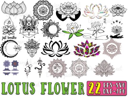 Lotus Flower Svg Bundle