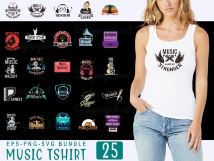 Music Tshirt Designs Bundle