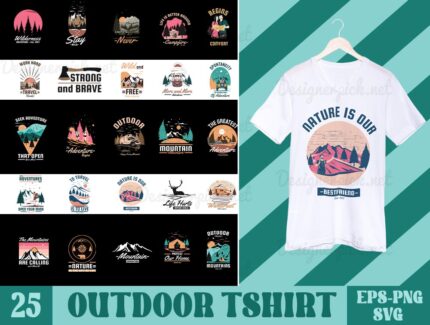 Outdoor Svg Tshirt Design Bundle