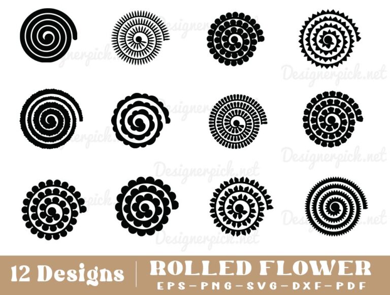 Rolled flower Svg - Designerpick