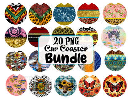 20 Car Coaster Png Bundle