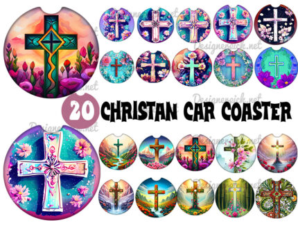 Christian Car Coaster Bundle, Cross Car Coaster