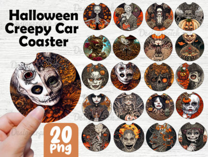 Creepy Halloween Car Coaster Bundle