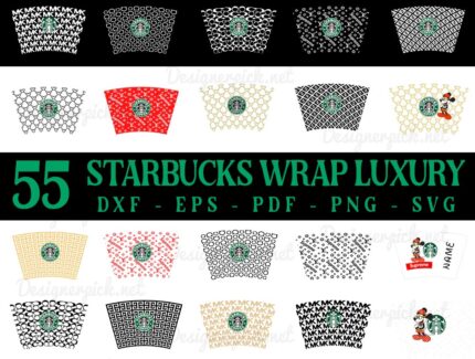 Luxury Starbucks Wrap SVG Bundle, Starbucks warp Svg