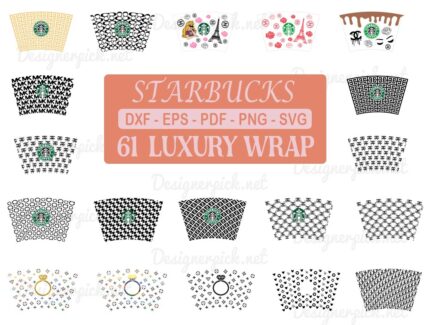Luxury Starbucks Wrap SVG Bundle, Starbucks warp Svg