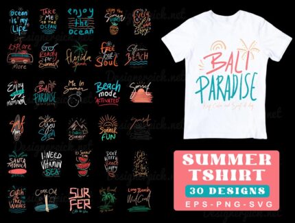 Summer Beach Tshirt Designs Bundle