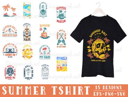 Summer Tshirt Design Bundle, Summer Vector File