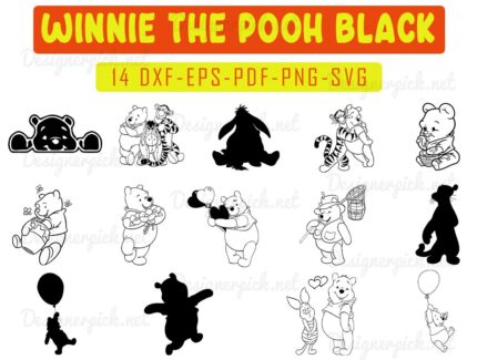 Winnie the pooh Black Svg