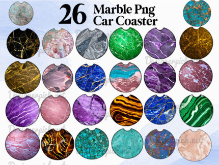 26 Marble Car Coaster Png Bundle