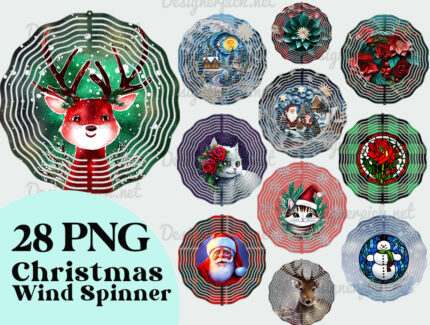 28 Christmas Wind spinner Png Bundle