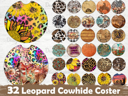 Leopard Print Car Coaster Bundle