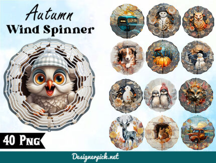 40 Autumn Wind spinner Png Bundle