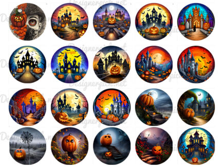 40 Halloween Round Earring Png Bundle