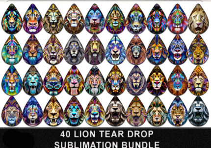 Lion Teardrop Earring Png Bundle