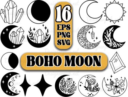 Boho Moon Svg bundle