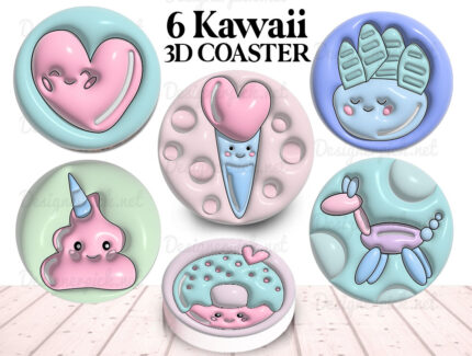 3D Kawaii Car Coaster Bundle