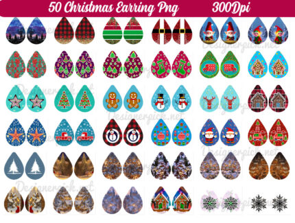 50 Christmas Teardrop Earring Png