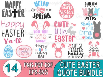 Cute Easter Quote Svg Bundle, Easter svg bundle