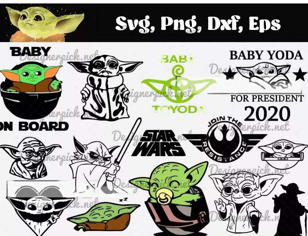 Baby Yoda Tumbler SVG File, Baby Yoda Clipart, Baby Yoda