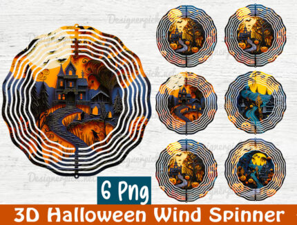 3D Halloween Wind Spinner Png Bundle