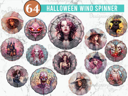 64 Halloween Wind spinner Png Bundle