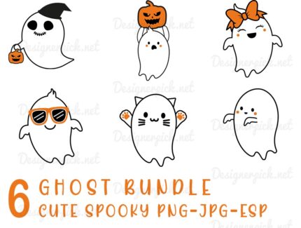 Cute Spooky ghosts bundle, Ghoul Png Bundle