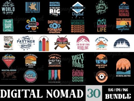 Digital nomad Svg bundle