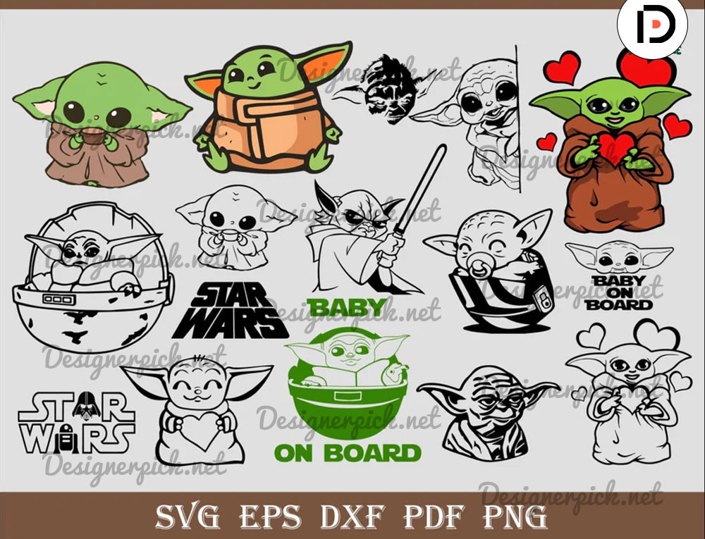 Baby Yoda Tumbler SVG File, Baby Yoda Clipart, Baby Yoda