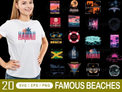 Beach Tshirt Design Bundle
