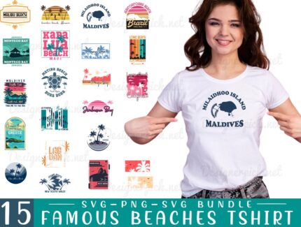 Beaches Tshirt Bundle, Beach Png Bundle