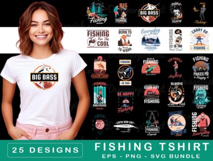 Fishing Tshirt Design bundle, Fishing SVG Bundle