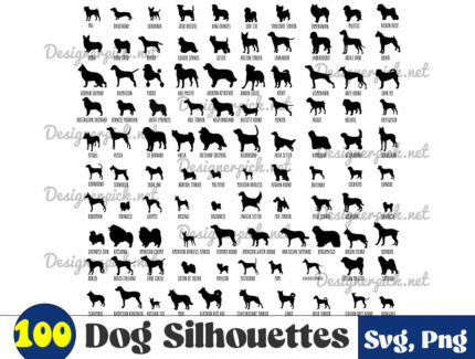 100 Dog Svg Bundle, Dog Silhouette