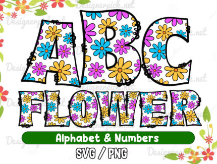 Daisy Flower Doodle Alphabet Bundle