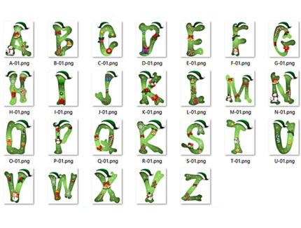 Cute Christmas Alphabet PNG