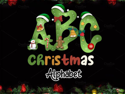 Cute Christmas Alphabet PNG