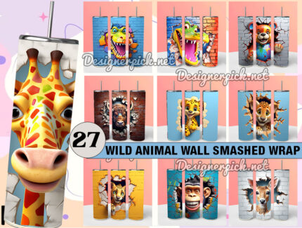 3D Animal Smashed Wall Tumbler Bundle