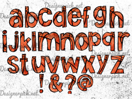Basketball Doodle Alphabet Clipart