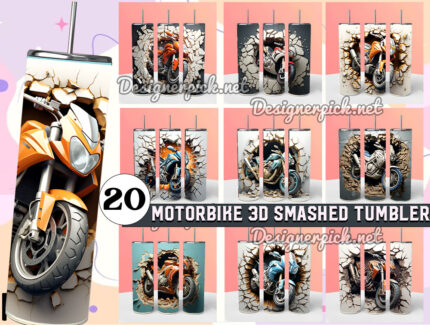 Motorbike Smashed Wall Tumbler Bundle