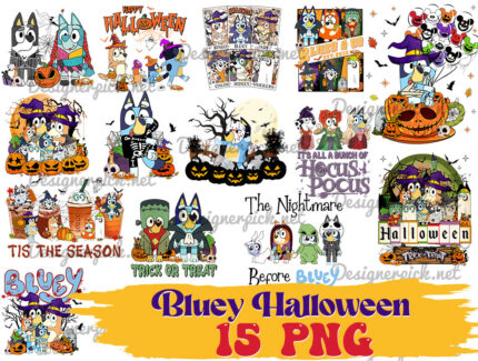 Bluey Halloween Png Bundle, Halloween Png