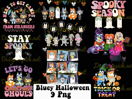 Bluey Halloween Png Bundle, Bluey Spooky