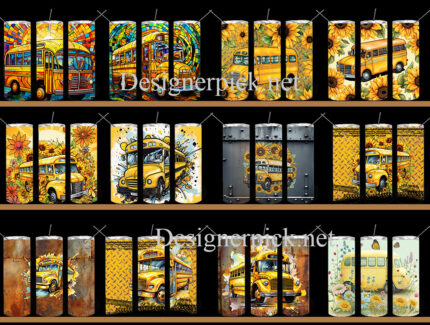 School Bus Tumbler Bundle, School Bus Skinny Tumbler