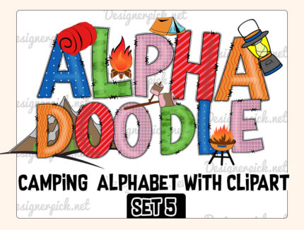 Camping Doodle Alphabet Bundle Set 5