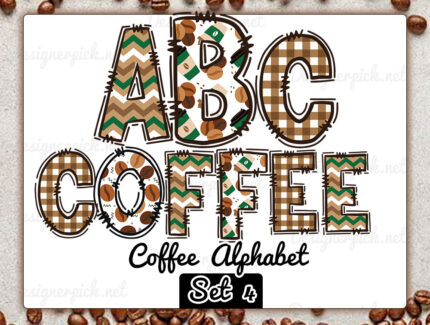 Coffee Doodle Alphabet Bundle
