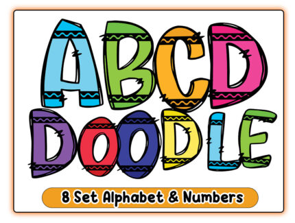 Crayon School Doodle Letters Set 8