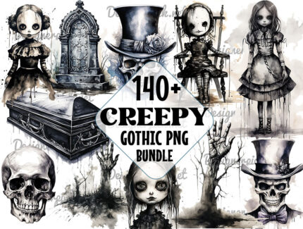 140+ Creepy Gothic Png Bundle, Gothic Png