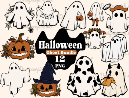 Cute Ghost Halloween Sublimation Bundle