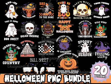 20 Funny Halloween Png Bundle