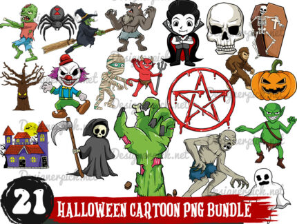 21 Halloween Cartoon Svg Bundle